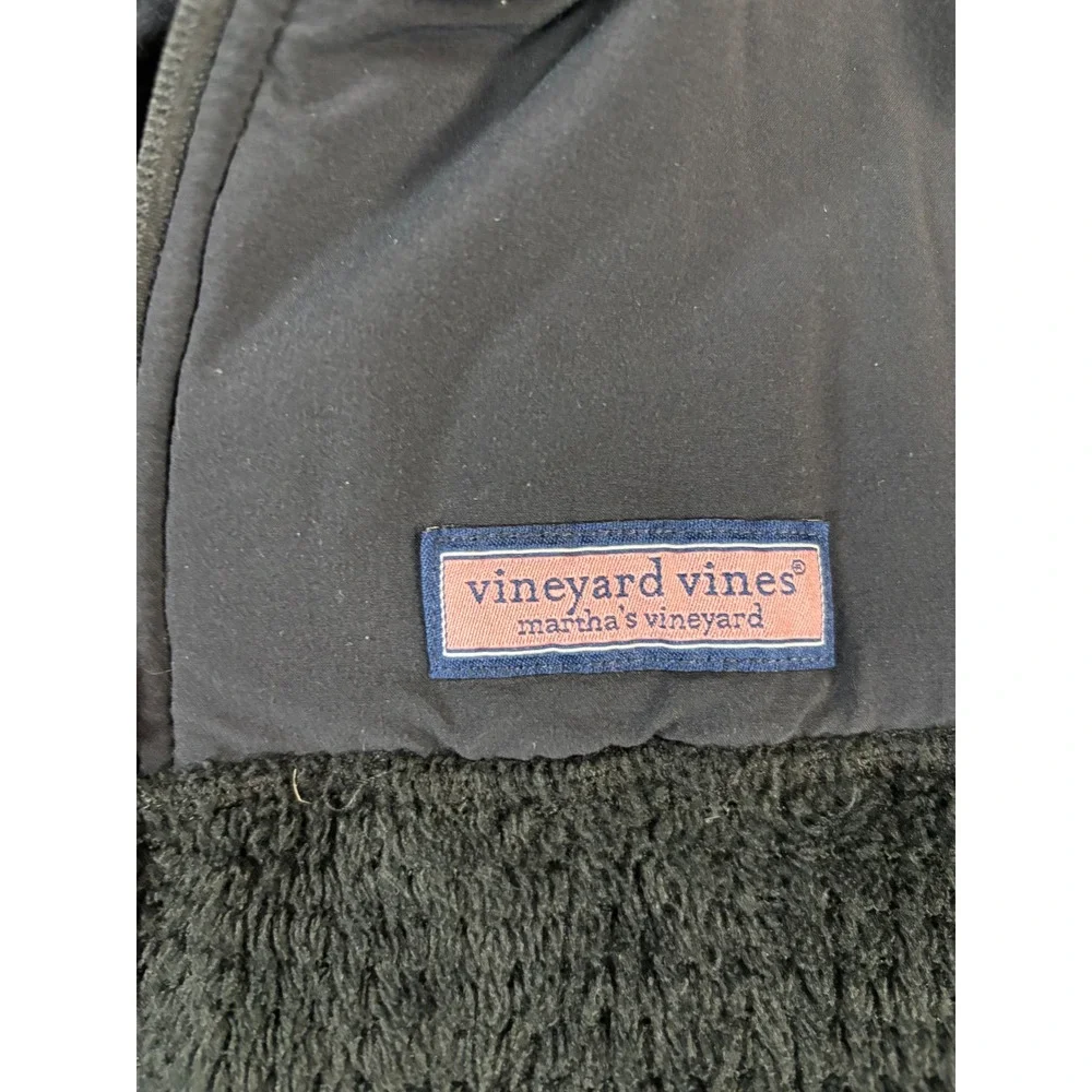 Vineyard Vines Mens Full Zip Fleece Hoodie Black Gray Mixed Media 1K001079 Small